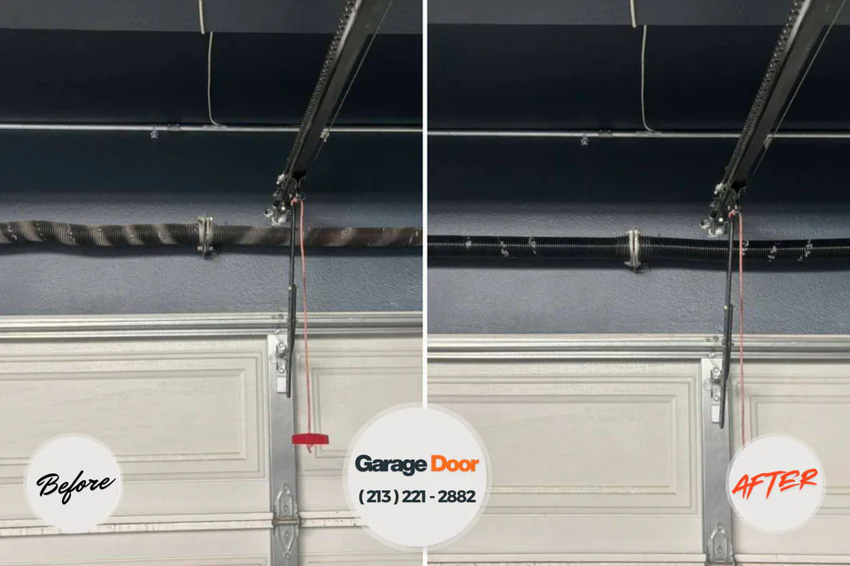 Before and after: garage door repair Muse, PA